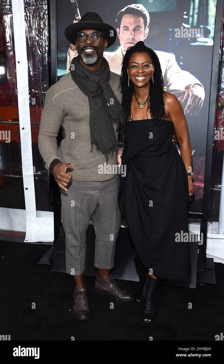 Isaiah Washington und Jenisa Garland bei der Weltpremiere von „Live by Night“ in Los Angeles Stockfoto
