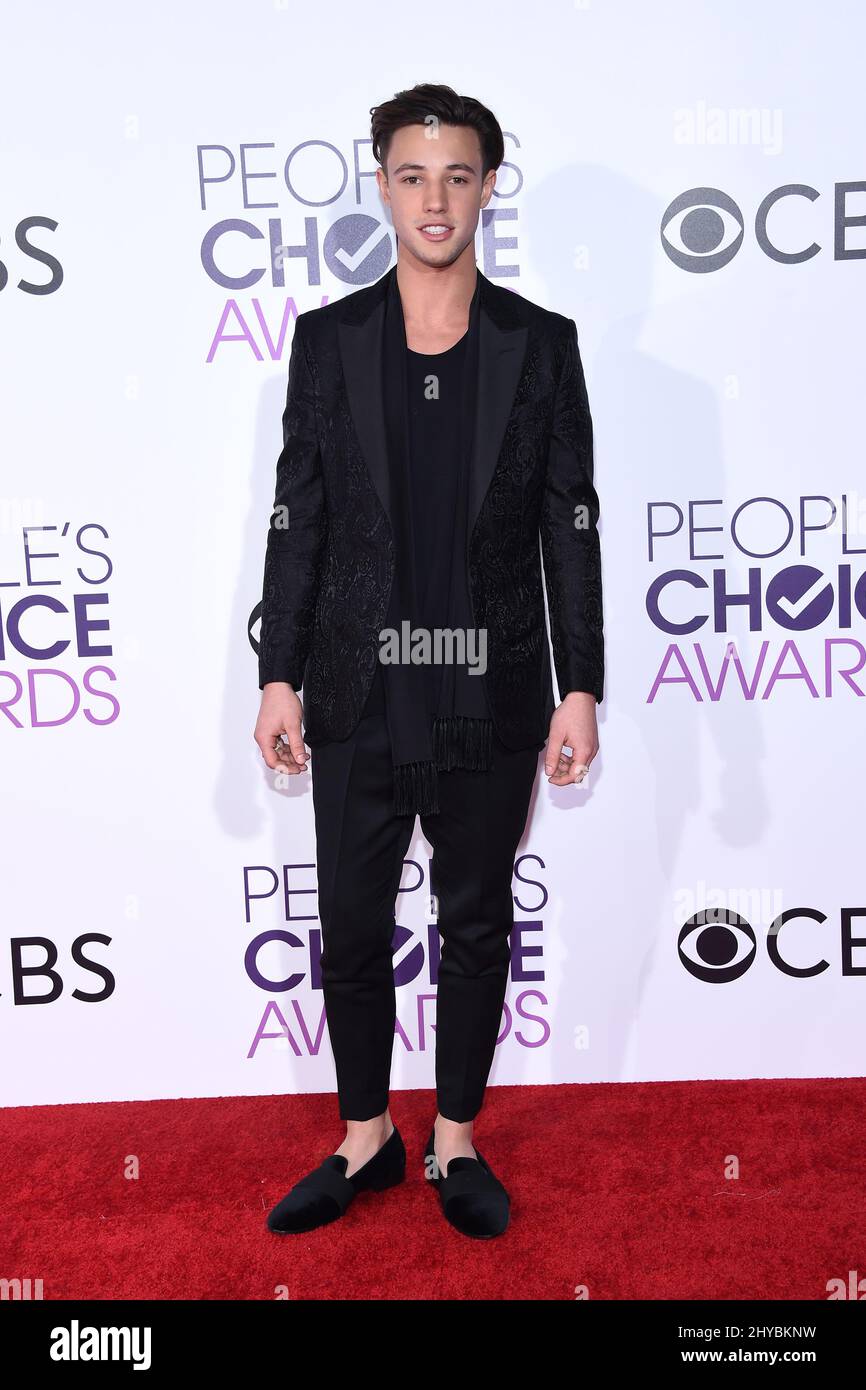 Cameron Dallas nimmt an den People's Choice Awards 2017 im Microsoft Theater L.A. Teil Live in LSO Angeles, USA Stockfoto