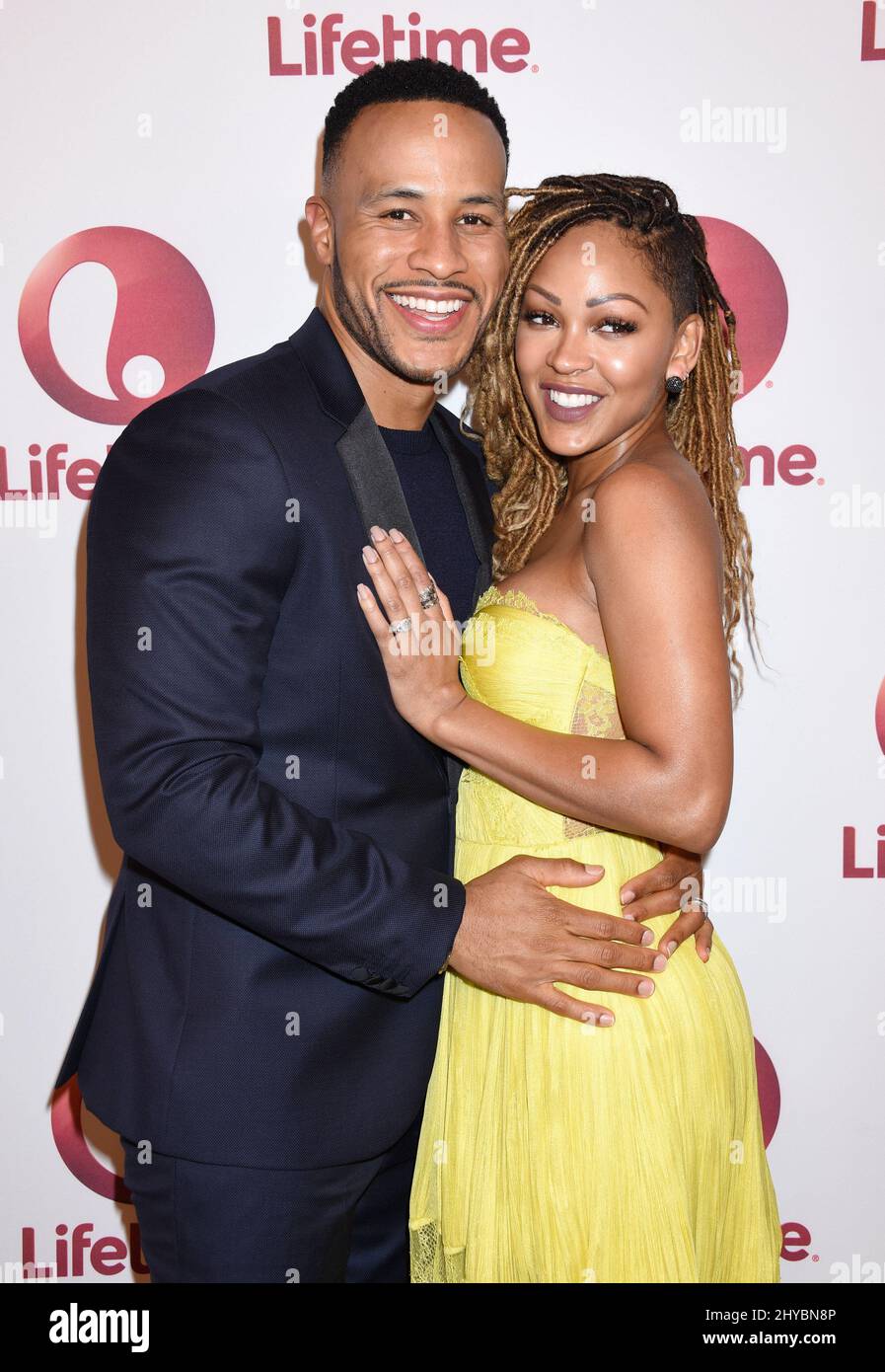 Meagan Good und Devon Franklin bei der Premiere von „Love by the 10. Date“ in Hollywood Stockfoto