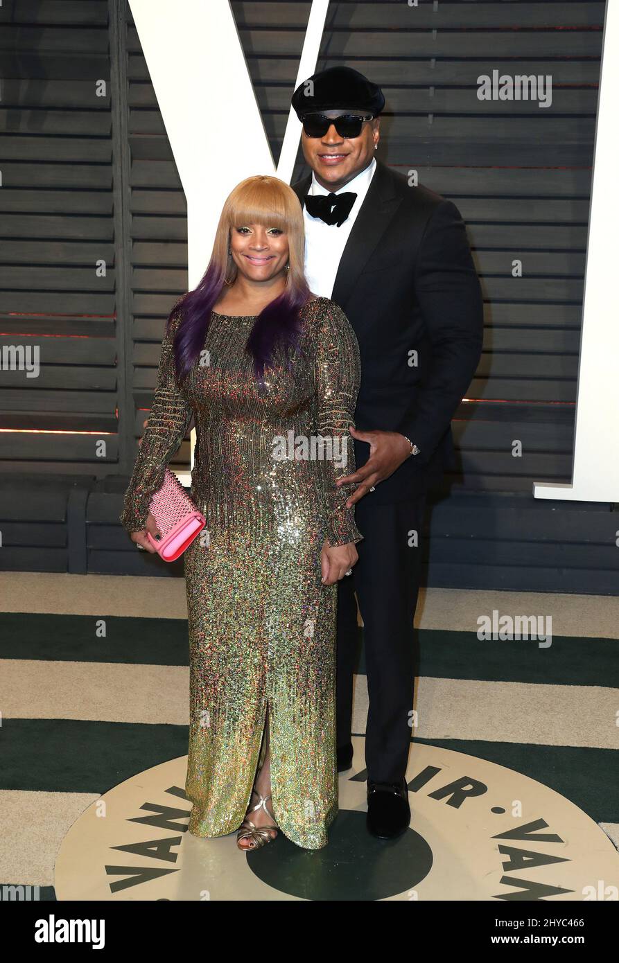 LL Cool J und Simone Smith bei der Vanity Fair Oscar Party 2017, die von Graydon Carter im Wallis Annenberg Center for the Performing Arts veranstaltet wird Stockfoto