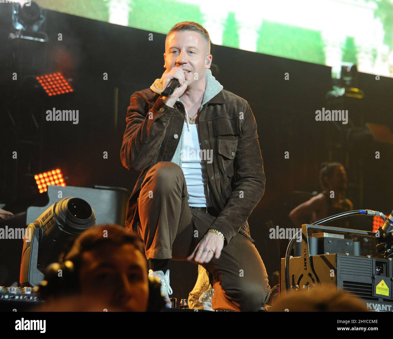 Macklemore, der am Zedd teilnimmt, präsentiert ein ACLU Benefizkonzert im Stapler Center Stockfoto