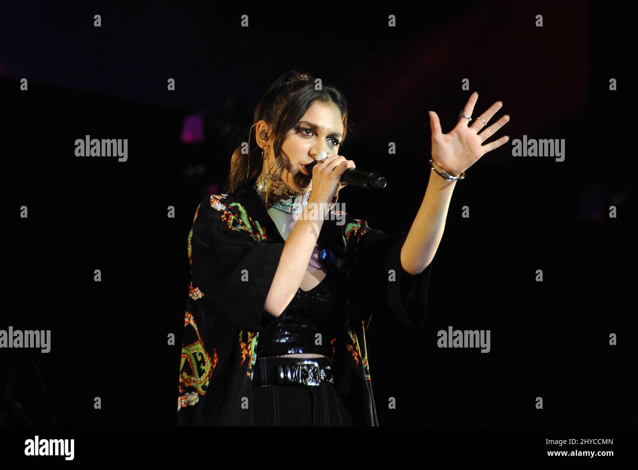 Daya, der am Zedd teilnimmt, präsentiert das ACLU Benefizkonzert im Stapler Center Stockfoto