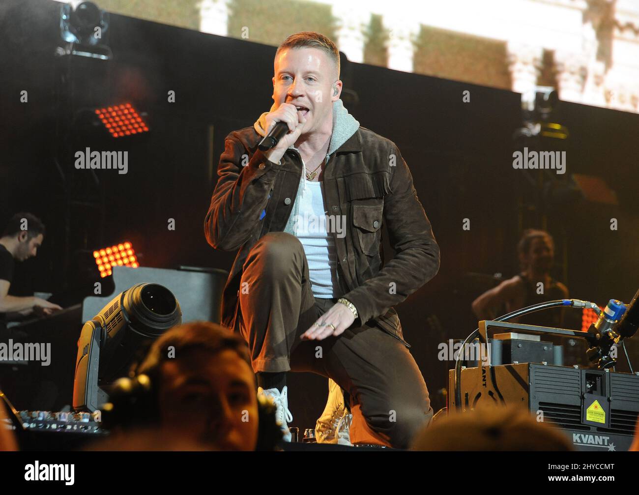 Macklemore, der am Zedd teilnimmt, präsentiert ein ACLU Benefizkonzert im Stapler Center Stockfoto