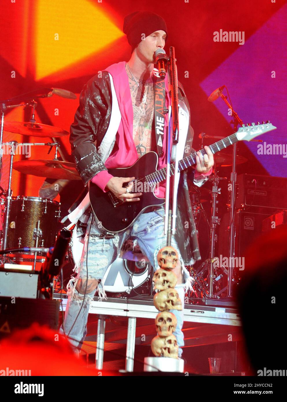 Machine Gun Kelly, der am Zedd teilnimmt, präsentiert das ACLU Benefizkonzert im Stapler Center Stockfoto