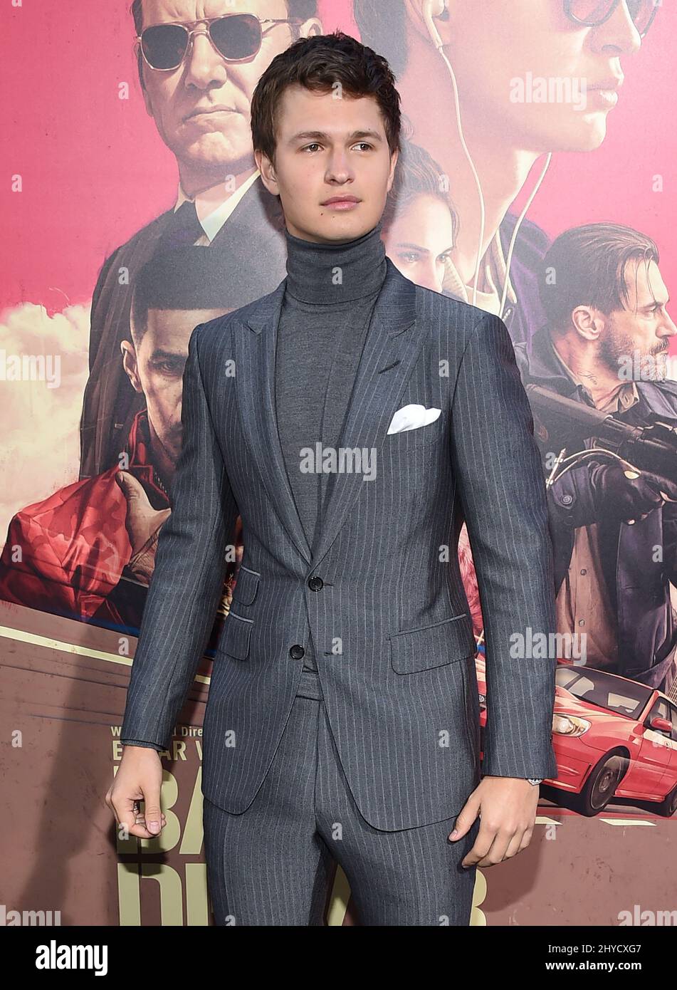 Ansel Elgort bei der Premiere von „The Baby Driver“ im Ace Hotel Downtown in Los Angeles, USA Stockfoto