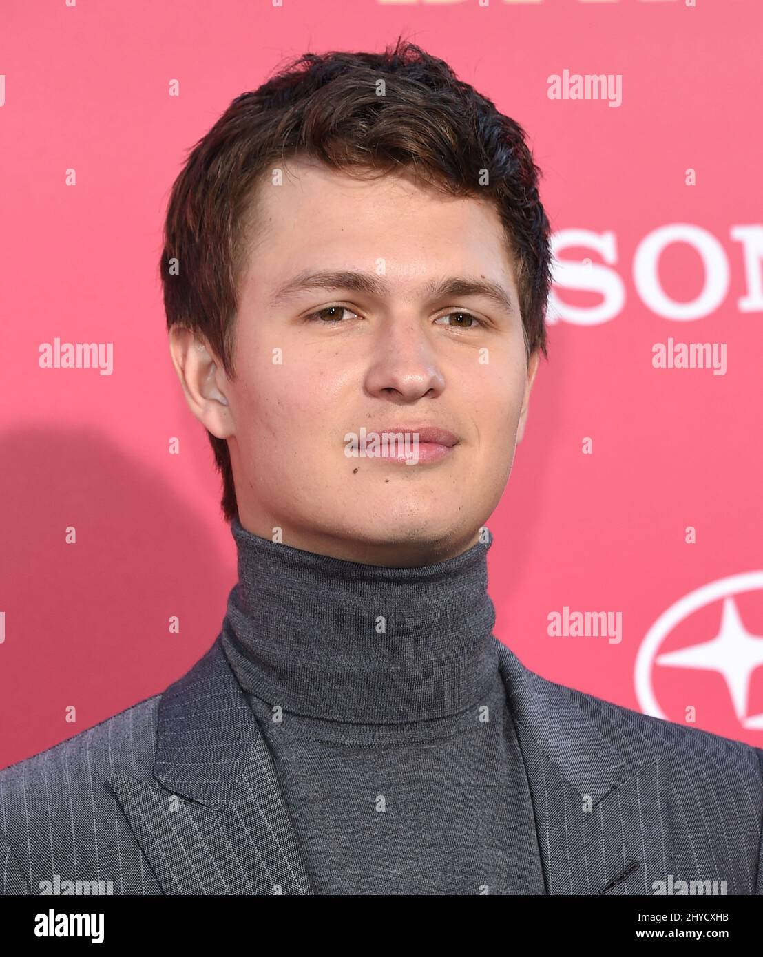 Ansel Elgort bei der Premiere von „The Baby Driver“ im Ace Hotel Downtown in Los Angeles, USA Stockfoto