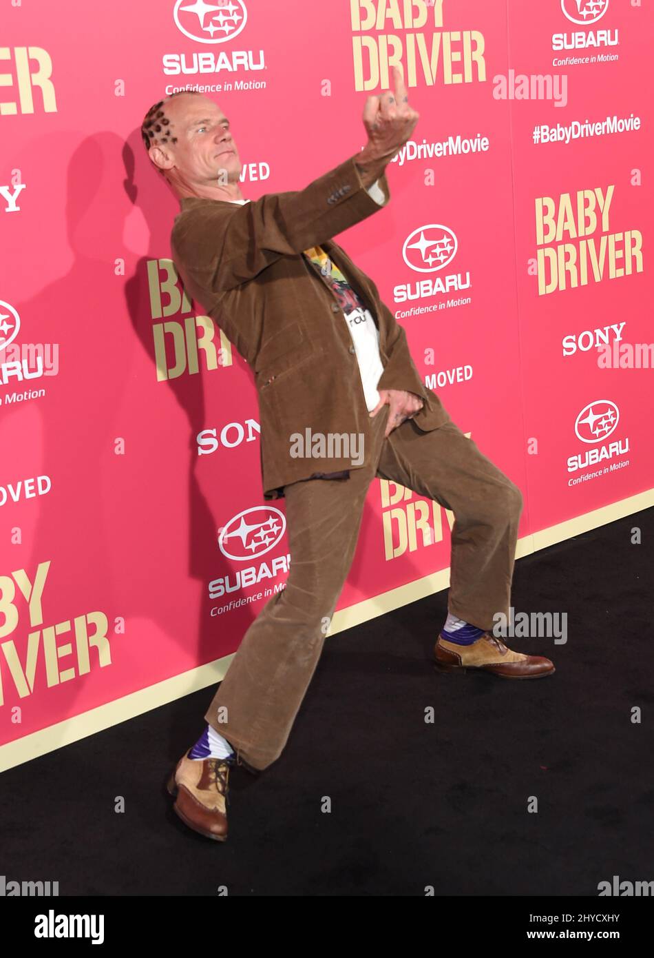 Floh bei der Premiere von „The Baby Driver“ im Ace Hotel Downtown in Los Angeles, USA Stockfoto