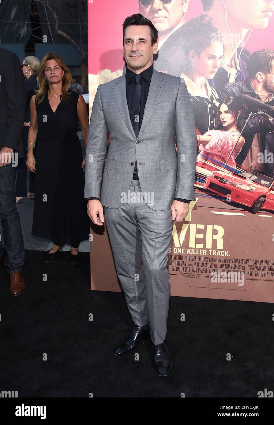 Jon Hamm bei der Premiere von „The Baby Driver“ im Ace Hotel Downtown in Los Angeles, USA Stockfoto