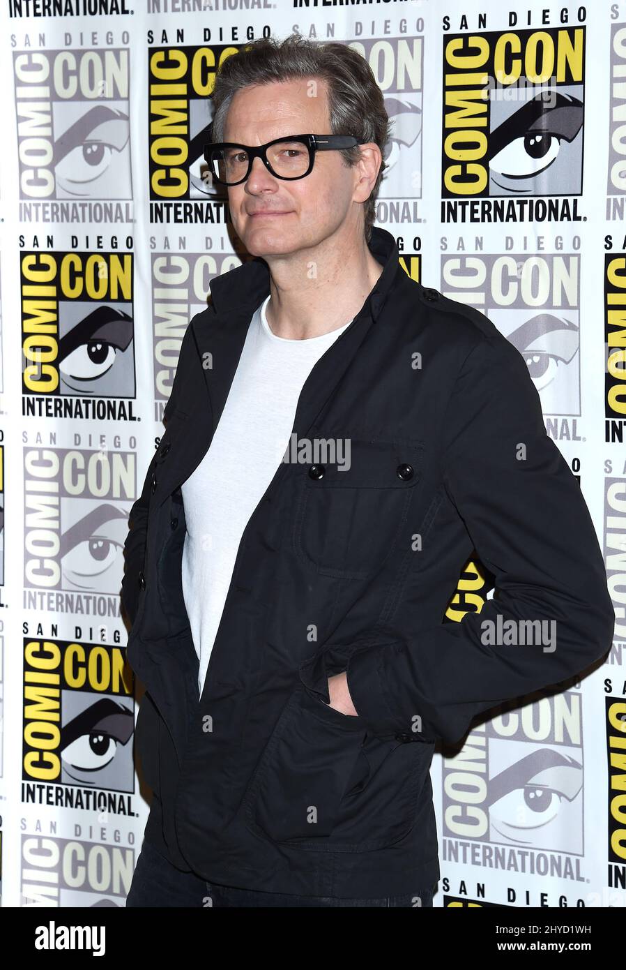 Colin Firth nimmt an der Comic-Con Teil Stockfoto