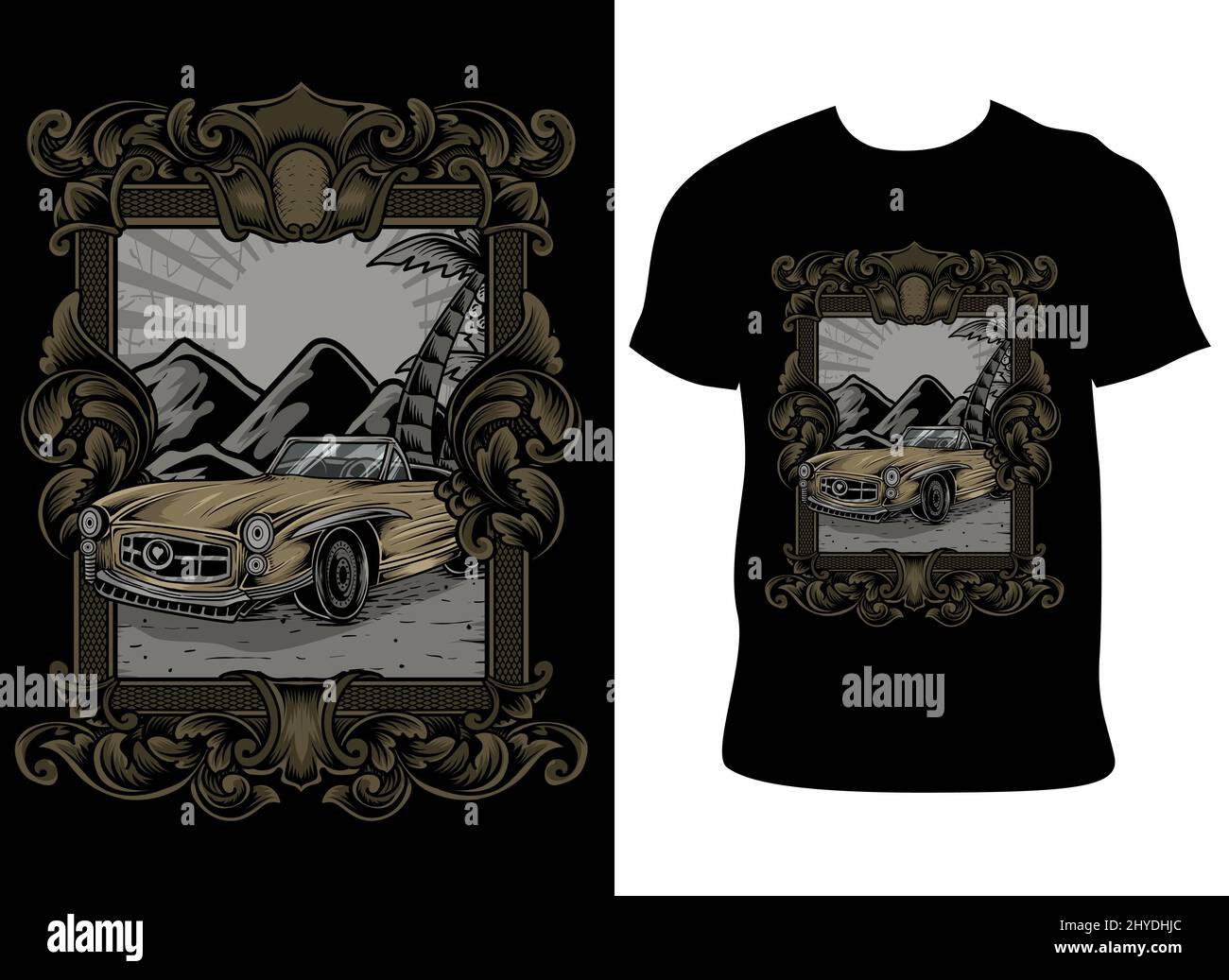 Illustration Oldtimer Retro-Stil Stock Vektor