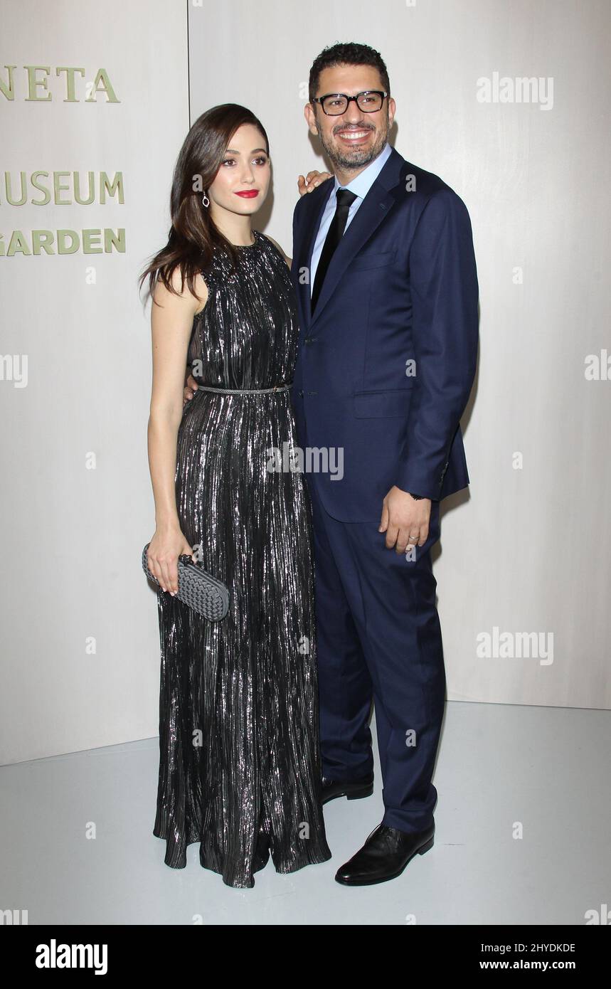 Emmy Rossum und Sam Esmail nahmen an der Hammer Museum Gala im Garten Teil, bei der Ava DuVernay und Hilton als Sponsor von Bottega Veneta im Hammer Museum in Los Angeles, USA, geehrt wurden Stockfoto