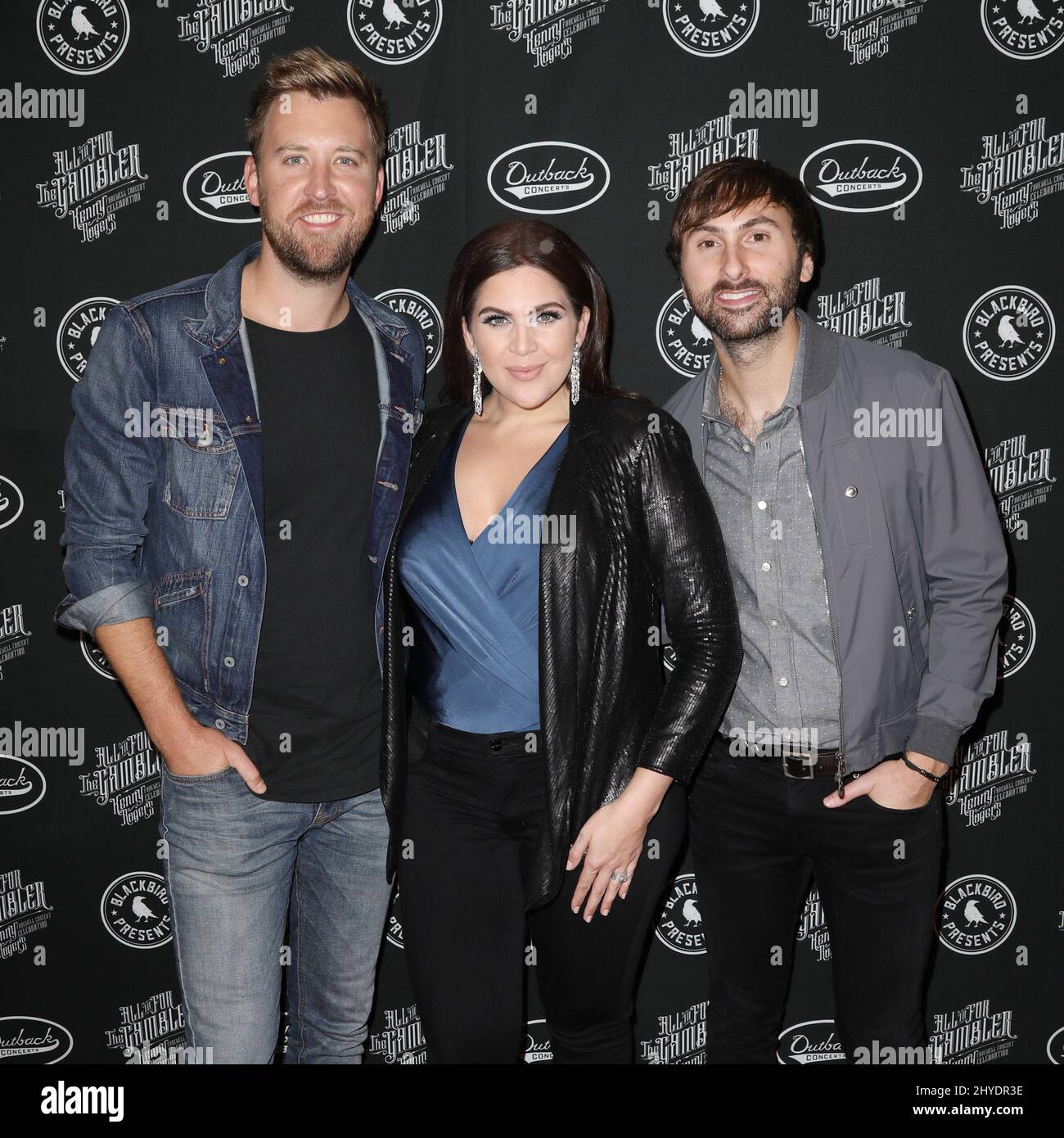 Charles Kelley, Hillary Scott und Dave Haywood von Lady Antebell nehmen an der Abschiedsfeier von Kenny Rogers Teil Stockfoto