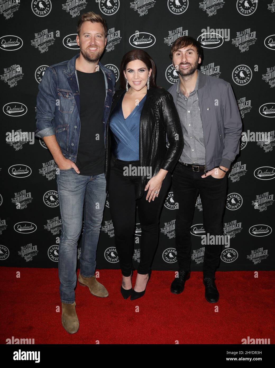 Charles Kelley, Hillary Scott und Dave Haywood von Lady Antebell nehmen an der Abschiedsfeier von Kenny Rogers Teil Stockfoto