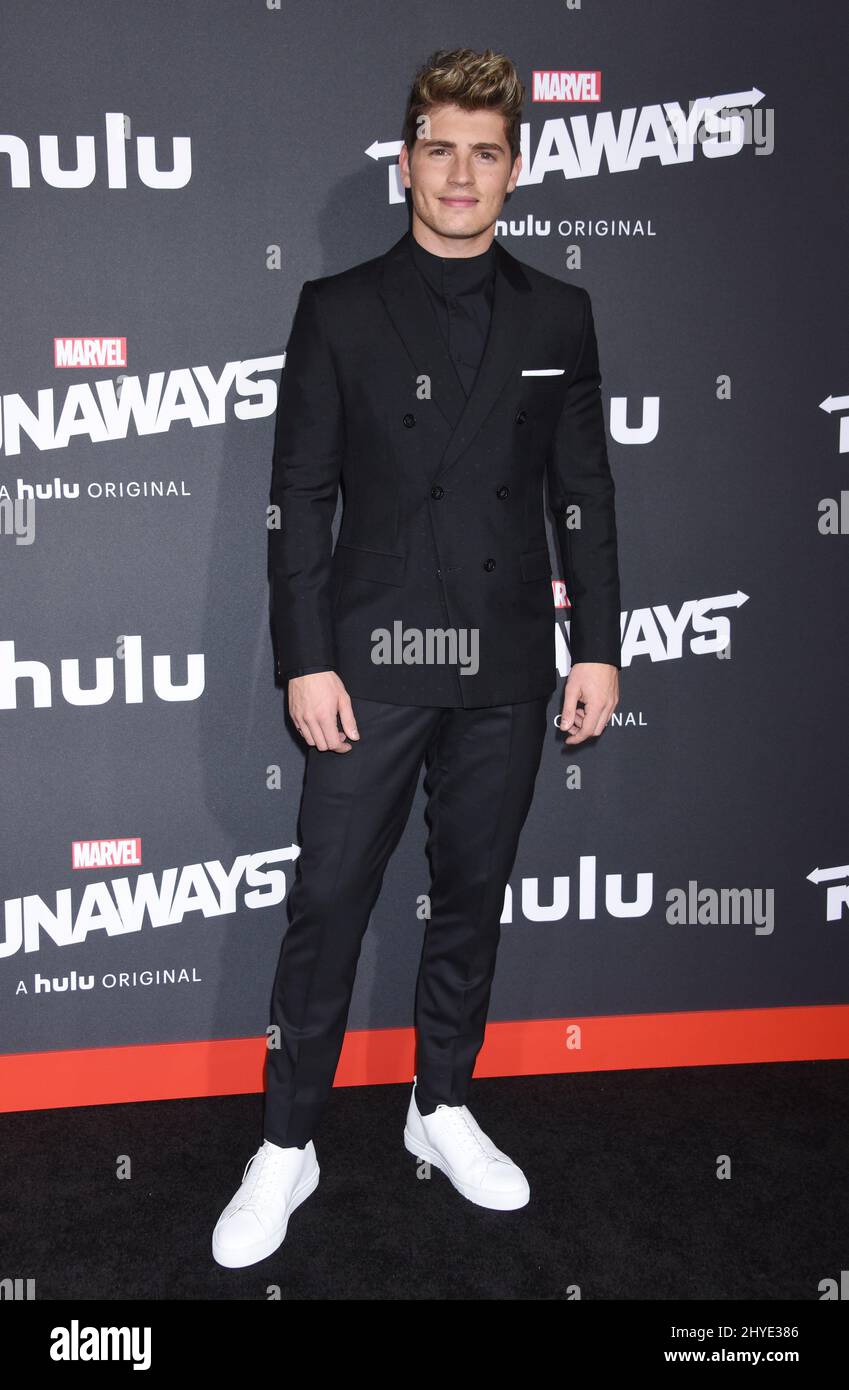 Gregg Sulkin bei der Premiere von Marvel in Los Angeles, USA Stockfoto