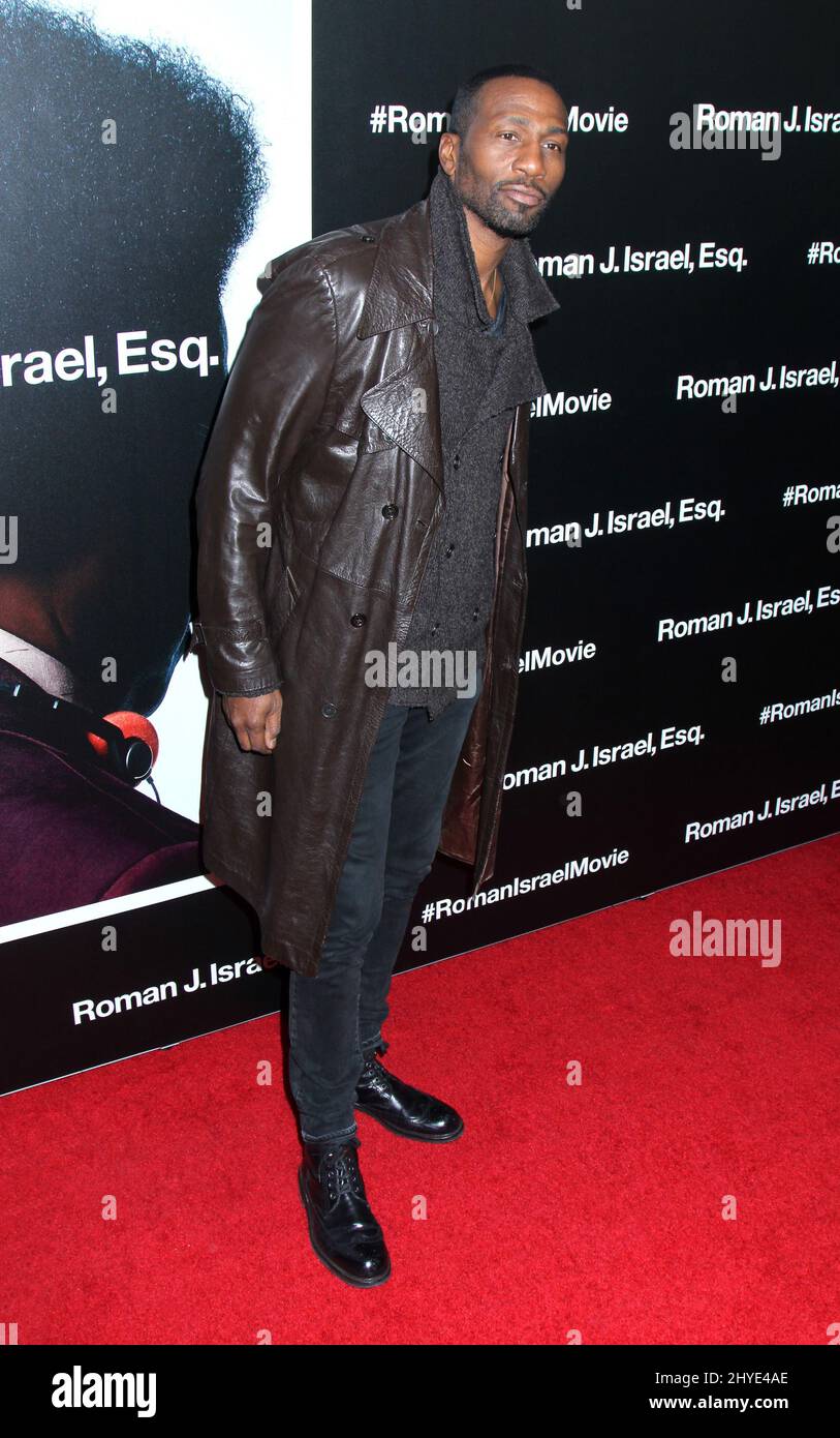 Leon Robinson bei der Roman J. Israel, Esq. Vorführung in New York im Henry R. Luce Auditorium Stockfoto