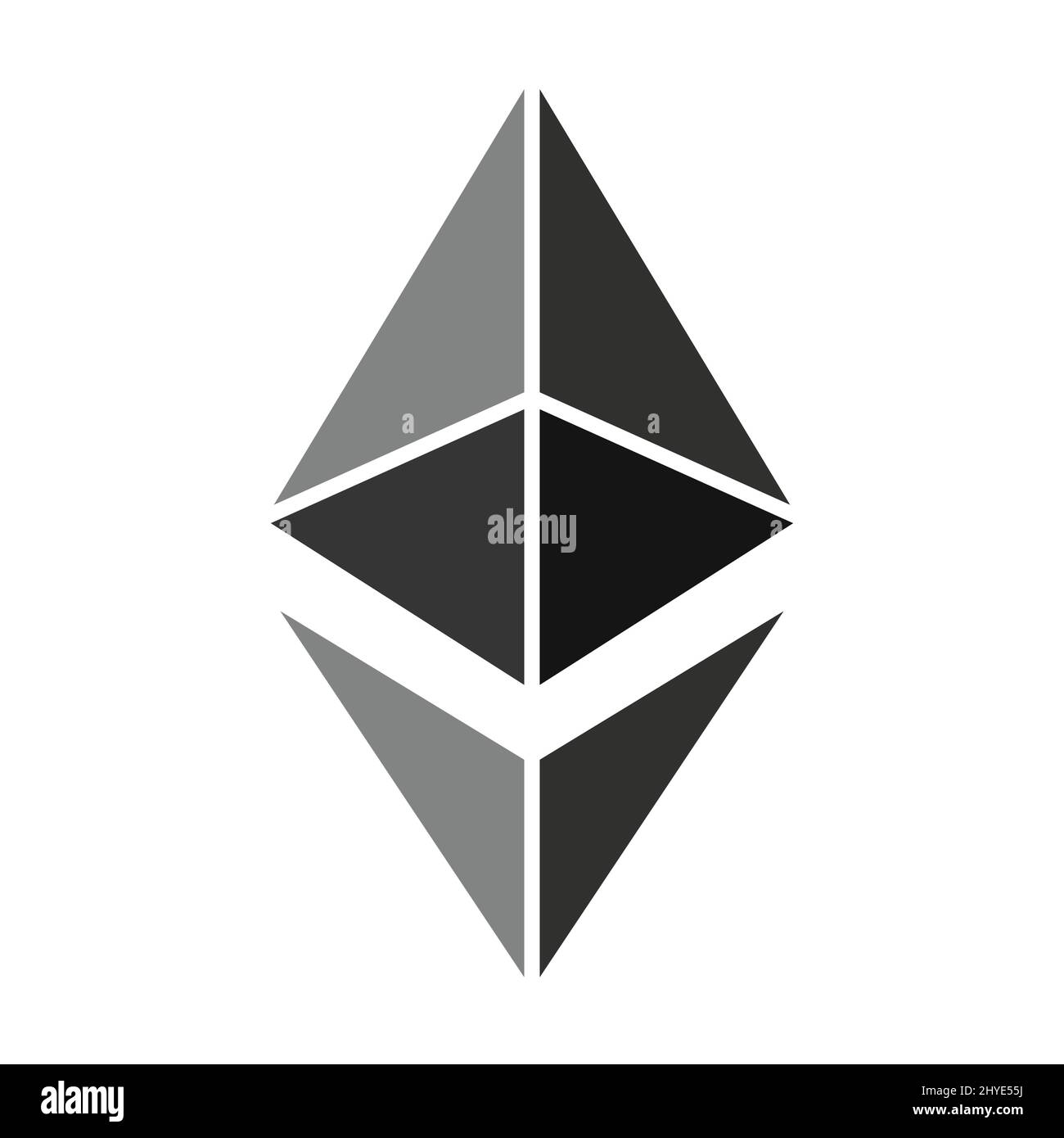 Ethereum-Logo-Symbol Blockchain-Münze Curency Stock Vektor