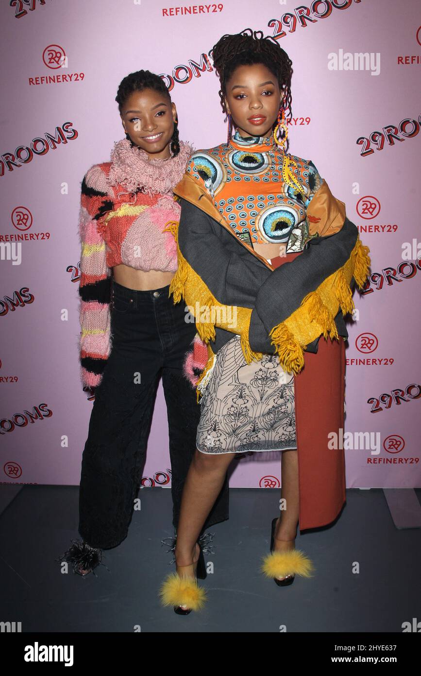 Halle Bailey und Chloe Bailey, Chloe x Halle bei der Los Angeles Refinery29 29Rooms: Turn IT Into Art, die im RAHMEN DER ROW DTLA in Los Angeles, USA, stattfand Stockfoto