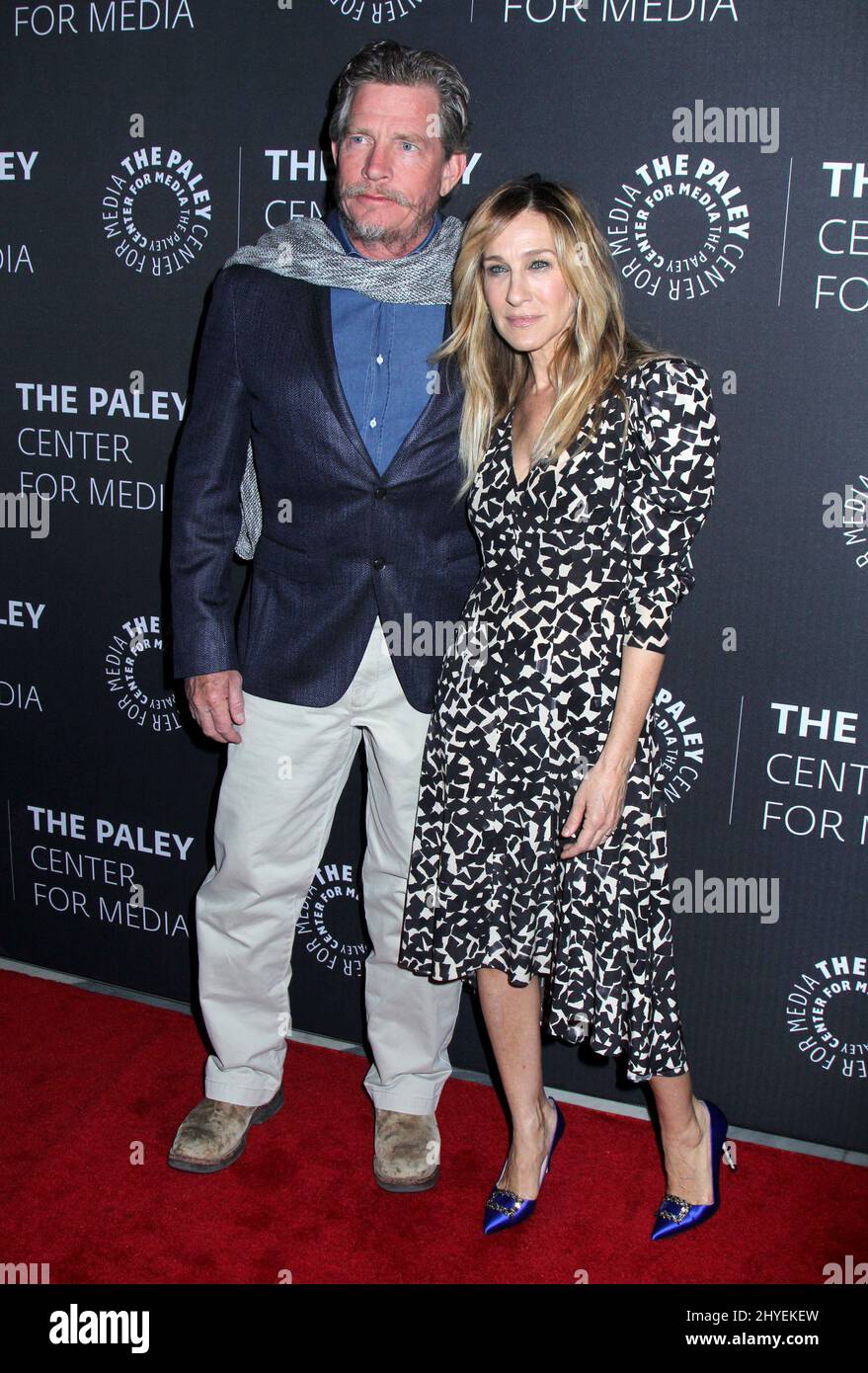 Thomas Haden Church & Sarah Jessica Parker am 8. Februar 2018 fand im Paley Center for Media ein Abend mit der Darsteller der „Scheidung“ statt Stockfoto