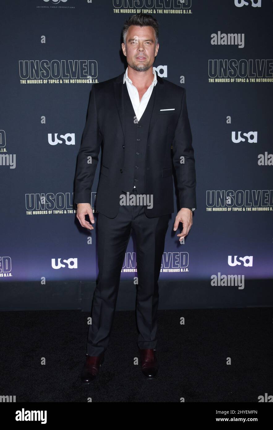 Josh Duhamel bei der „Unsolved: The Mordes of Tupac & the notorious B.I.G.“ des USA Networks, die am 22. Februar 2018 in Avalon in Hollywood, CA, stattfand. Stockfoto