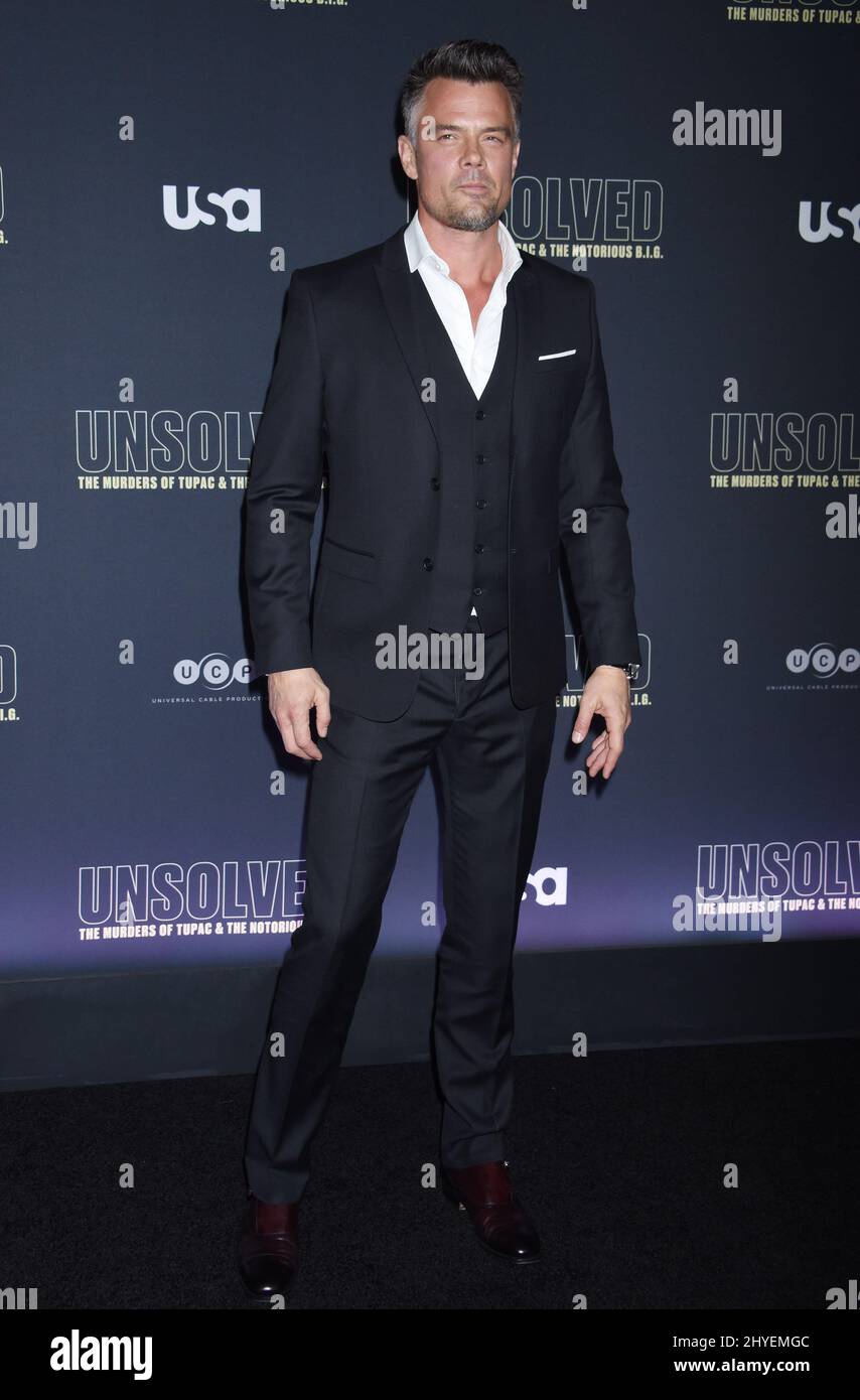 Josh Duhamel bei der „Unsolved: The Mordes of Tupac & the notorious B.I.G.“ des USA Networks, die am 22. Februar 2018 in Avalon in Hollywood, CA, stattfand. Stockfoto