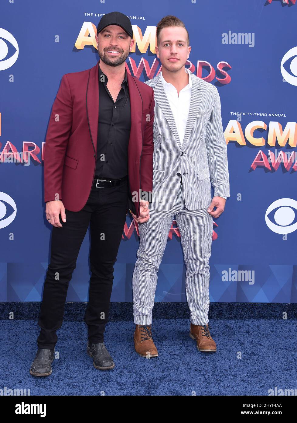 Cody Alan und Trea Smith bei den Academy of Country Music Awards 53., die am 15. April 2018 in Las Vegas in der MGM Grand Garden Arena verliehen wurden Stockfoto