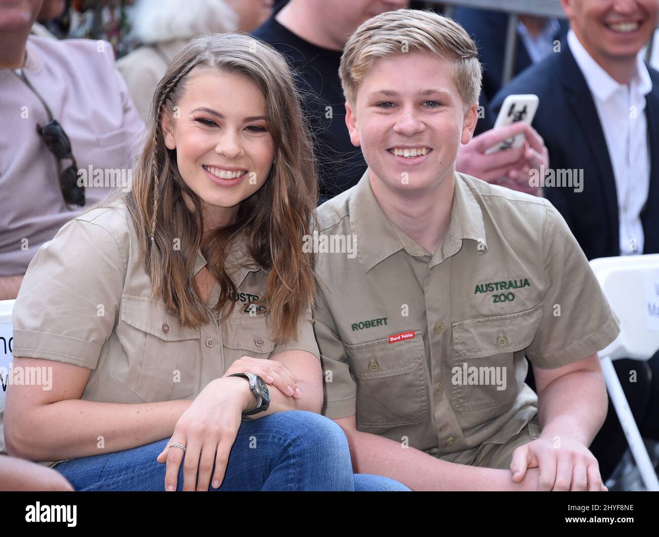 Bindi Irwin und Robert Irwin nehmen am 26. April 2018 an der posthumen Hollywood Walk of Fame-Starzeremonie von Steve Irwin in Hollywood, CA, Teil. Stockfoto