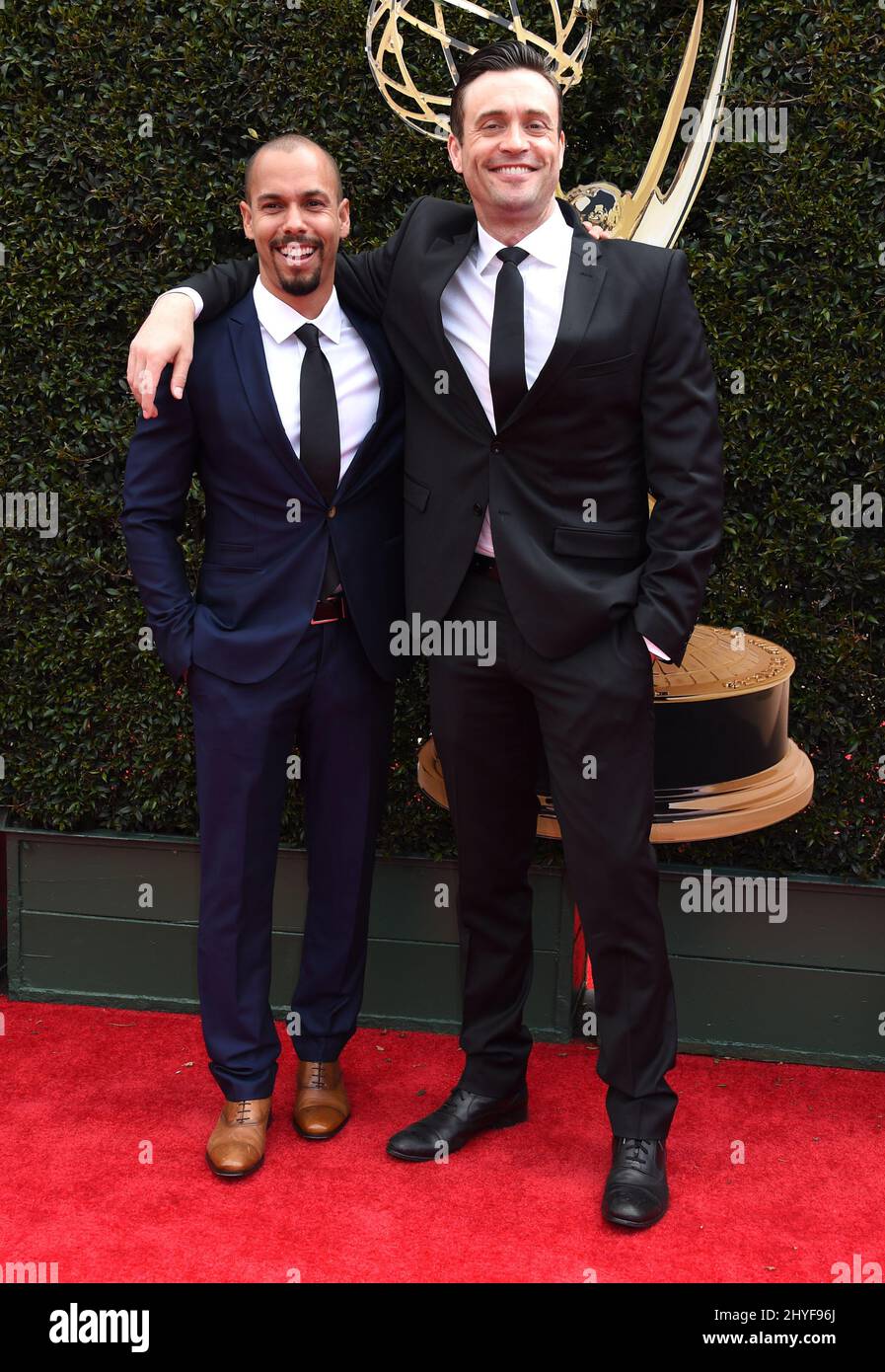 Bryton James und Daniel Goddard kommen bei den Annual Daytime Emmy Awards 45. an, die am 29. April 2018 im Pasadena Civic Center in Pasadena, CA, abgehalten werden Stockfoto