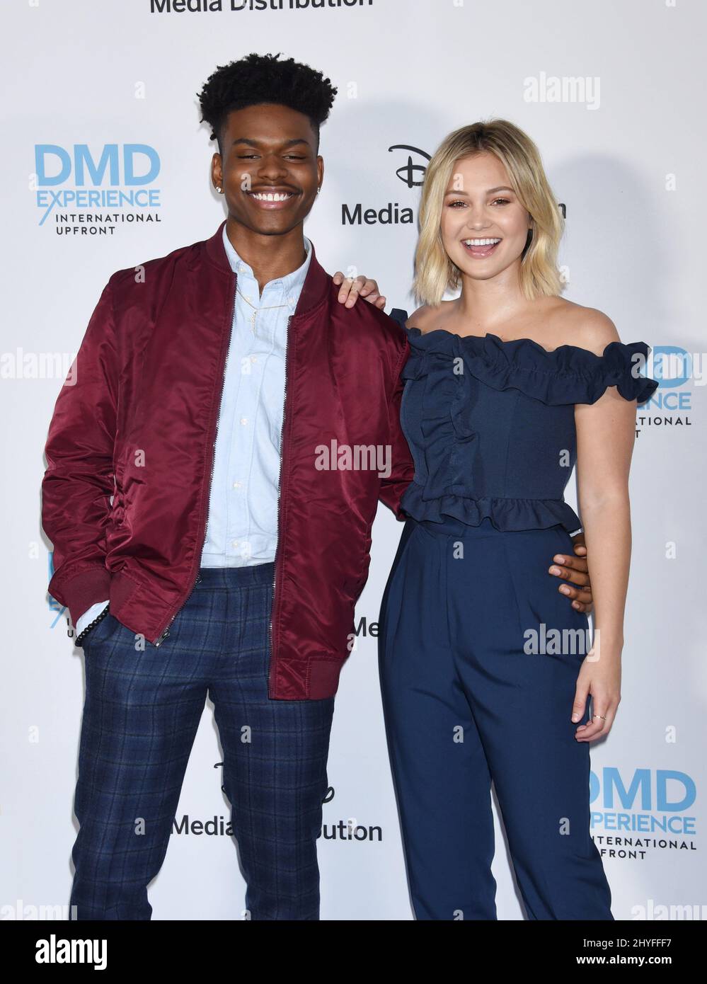 Olivia holt und Aubrey Joseph beim Disney/ABC International Upfront, das am 20. Mai 2018 im Walt Disney Studios Lot in Burbank, ca. Stockfoto