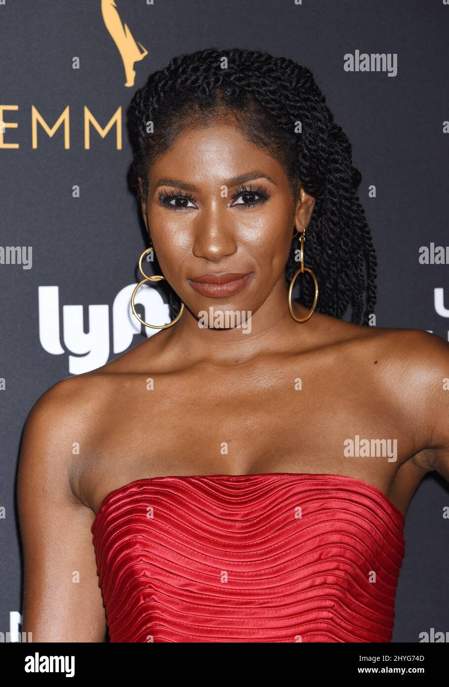 Diarra Kilpatrick nahm am Empfang der Nominierten für den Interpreten der Fernsehakademie Teil, der am 15. September 2018 im Wallis Annenberg Center for Performing Arts in Beverly Hills stattfand Stockfoto