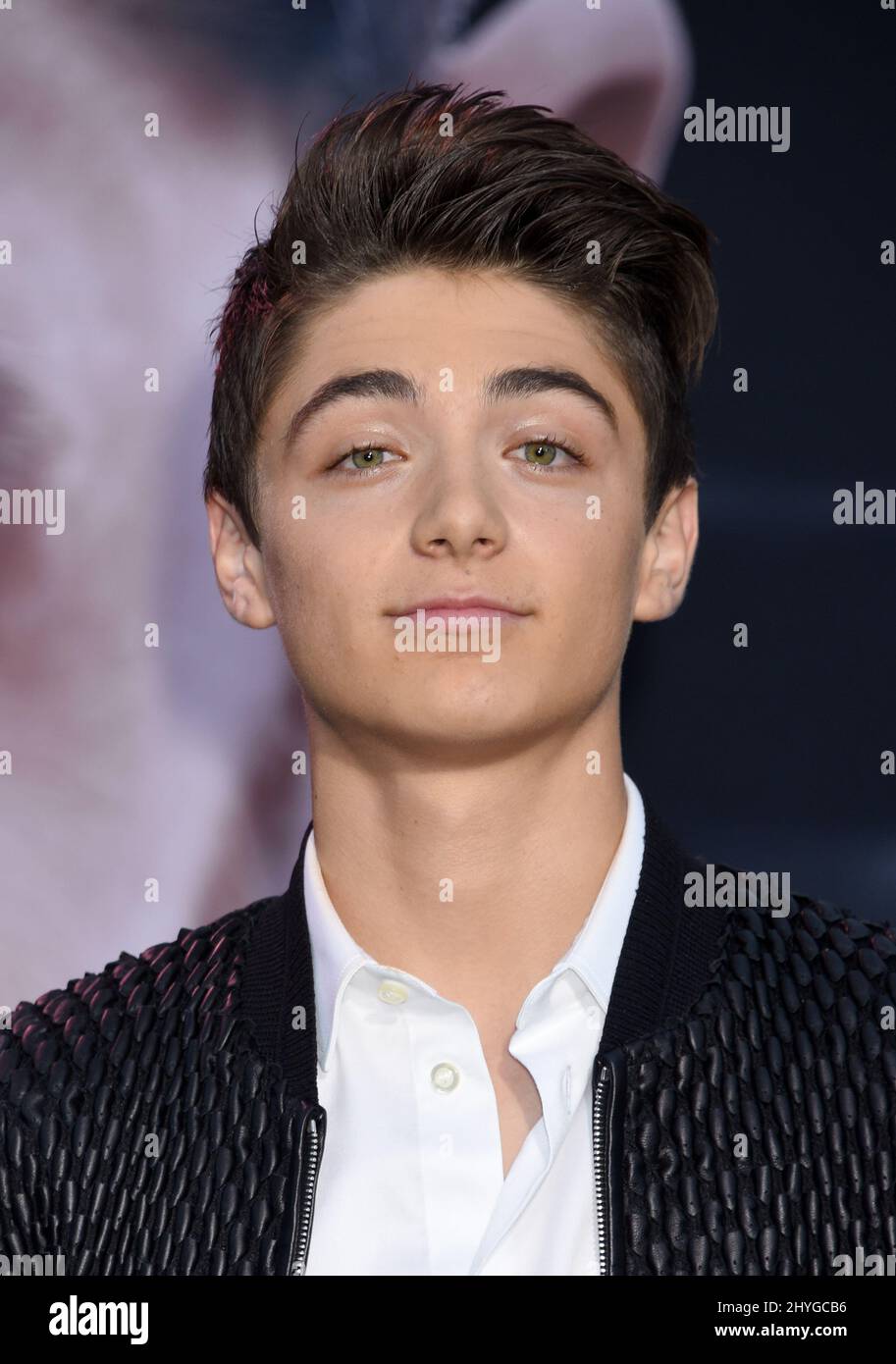 Asher Angel kommt zur Premiere von „Venom“, die am 1. Oktober 2018 im Regency Village Theater in Westwood, Los Angeles, stattfand Stockfoto