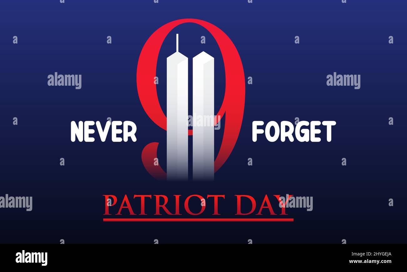 Patriot Day. Erinnerung an die USA vom 11 9/11. September. Vektorvorlage für Banner, Karte, Poster, Hintergrund. Stock Vektor