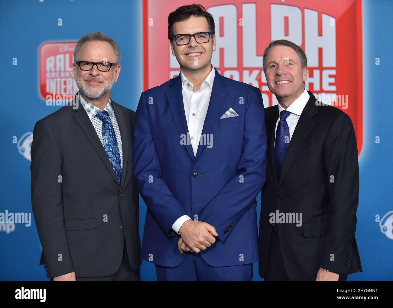 Rich Moore, Phil Johnston und Clark Spencer kommen zur Weltpremiere von „Ralph Breaks the Internet“ am 5. November 2018 im El Capitan Theatre in Hollywood, USA Stockfoto