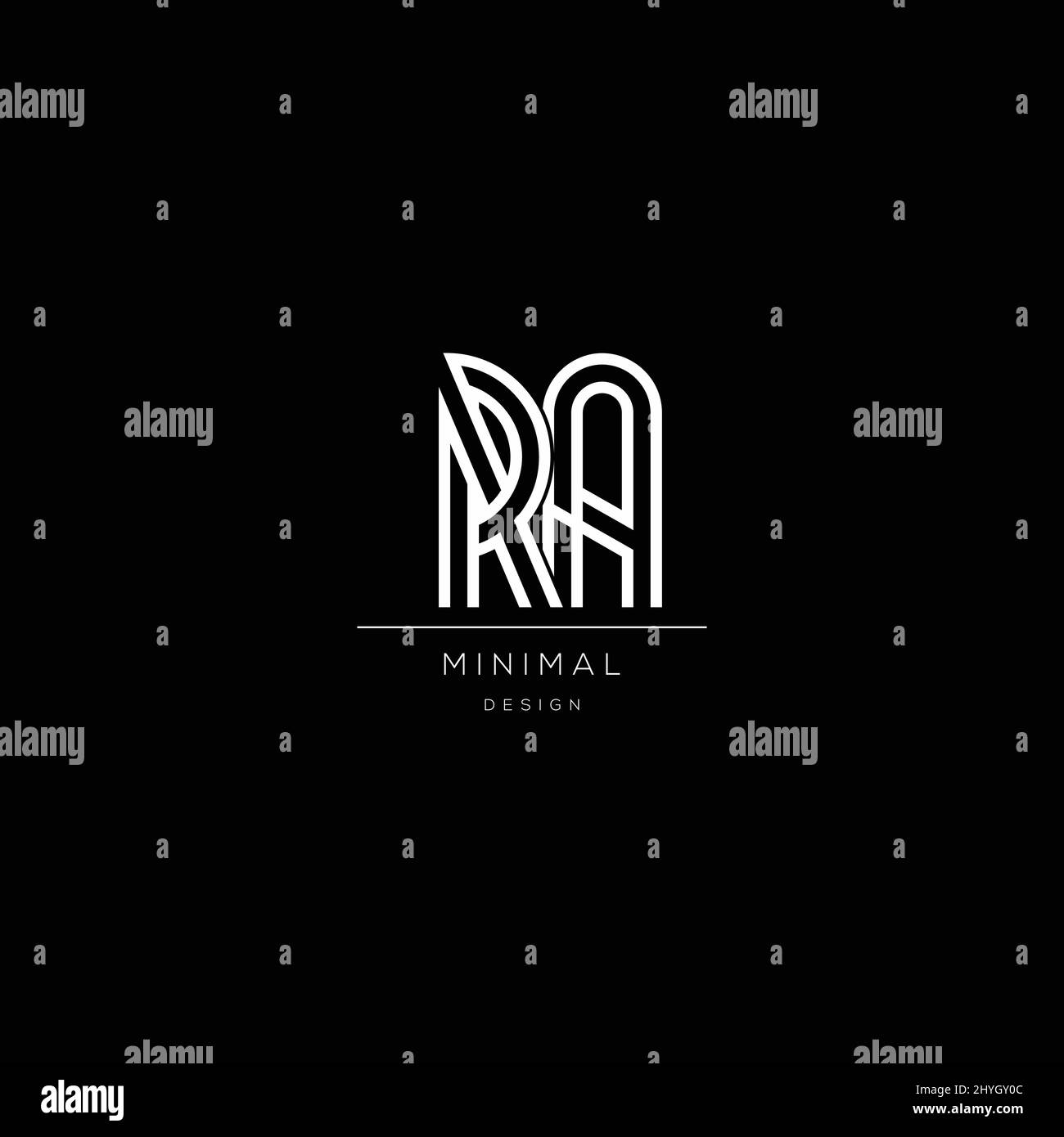 RA-Logo-Vektor für den Geschäftstyp, Logo für das anfängliche Konzept-Symbol Stock Vektor