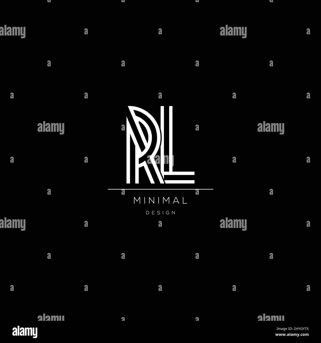 RL-Logo-Vektor für Unternehmenstyp, Logo für anfängliches Konzept-Symbol Stock Vektor