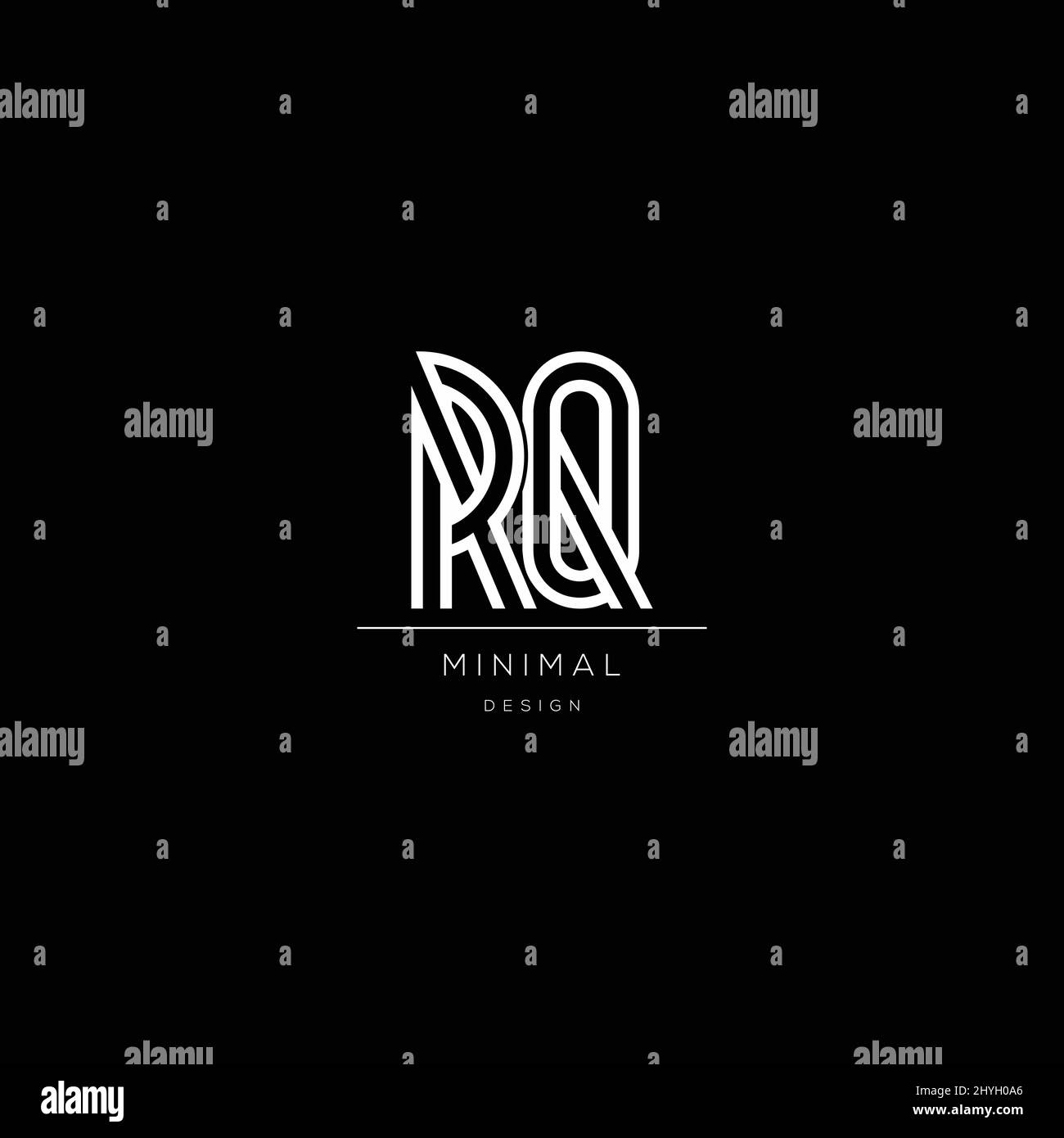 RQ-Logo-Vektor für den Geschäftstyp, Logo für das anfängliche Konzept-Symbol Stock Vektor