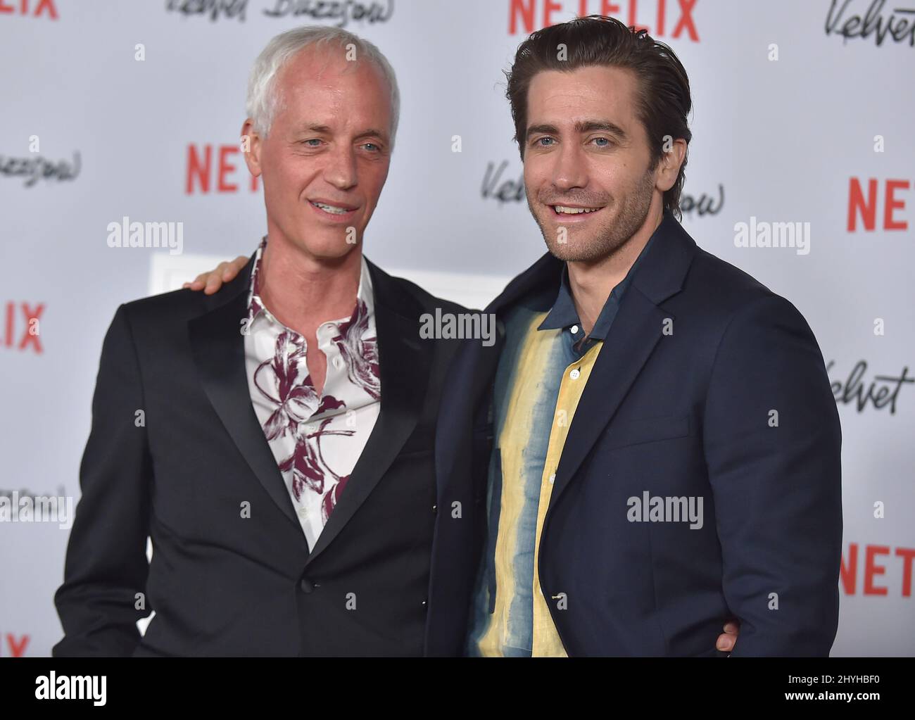 Dan Gilroy (links) und Jake Gyllenhaal bei der Netflix-Premiere von „Velvet Buzzsaw“ im Egyptian Theatre Stockfoto