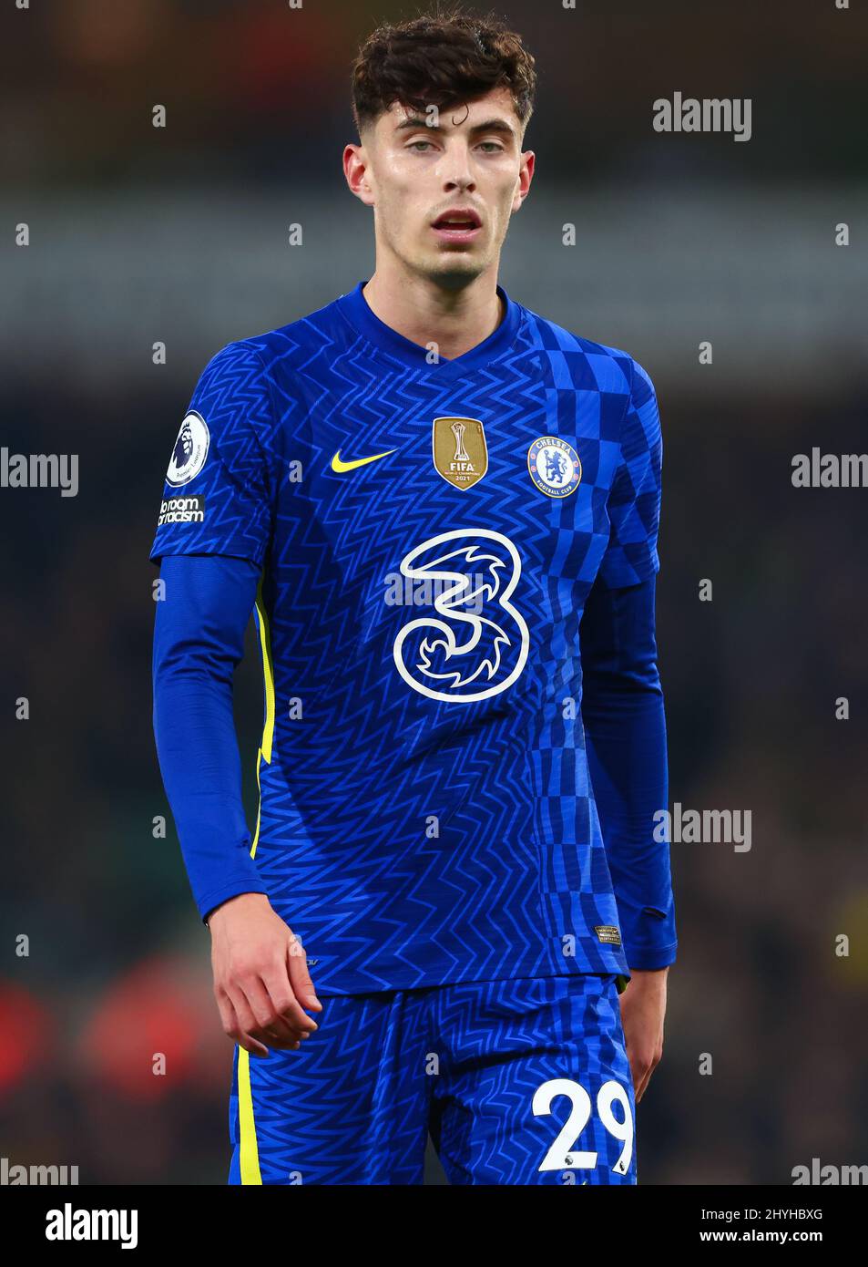 Kai Havertz von Chelsea - Norwich City / Chelsea, Premier League, Carrow Road, Norwich, Großbritannien - 10.. März 2022 nur zur redaktionellen Verwendung - es gelten DataCo-Einschränkungen Stockfoto