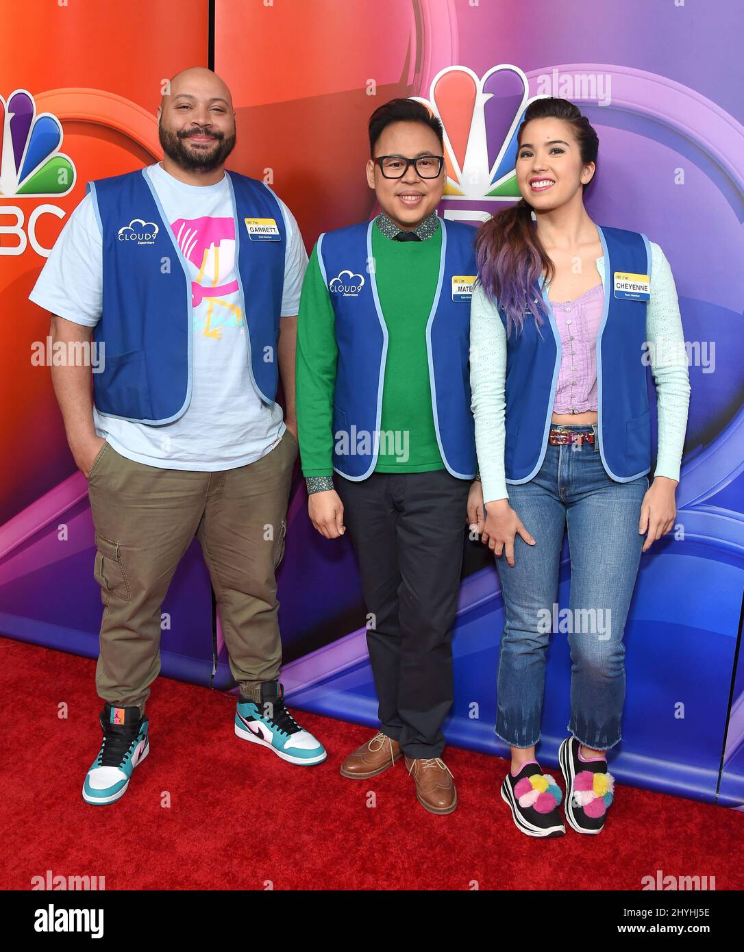 Colton Dunn, Nico Santos und Nichole Bloom beim NBC Universal Mid Season Press Day in Los Angeles Stockfoto