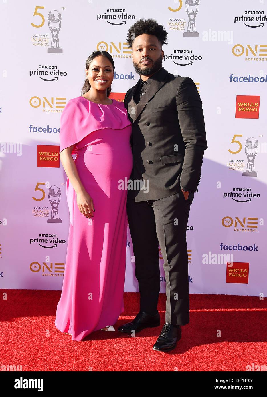 Ryan Coogler und Zinzi Evans nahmen an den NAACP Image Awards 50. in Los Angeles, Kalifornien, Teil Stockfoto