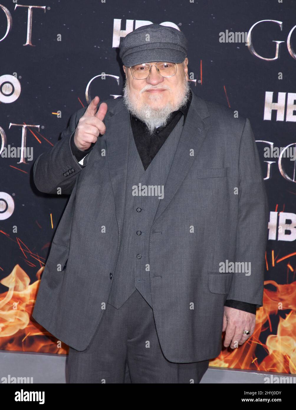 George R. R. Martin bei der „Game of Thrones“-Weltpremiere in der Radio City Music Hall am 3. April 2019 in New York City. Stockfoto