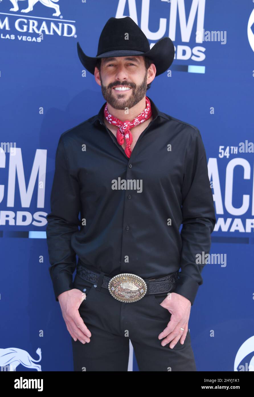 Aaron Watson bei den Academy of Country Music Awards 54., die am 7. April 2019 in der MGM Grand Garden Arena im MGM Grand Hotel & Casino in Las Vegas, NV, verliehen wurden. Stockfoto