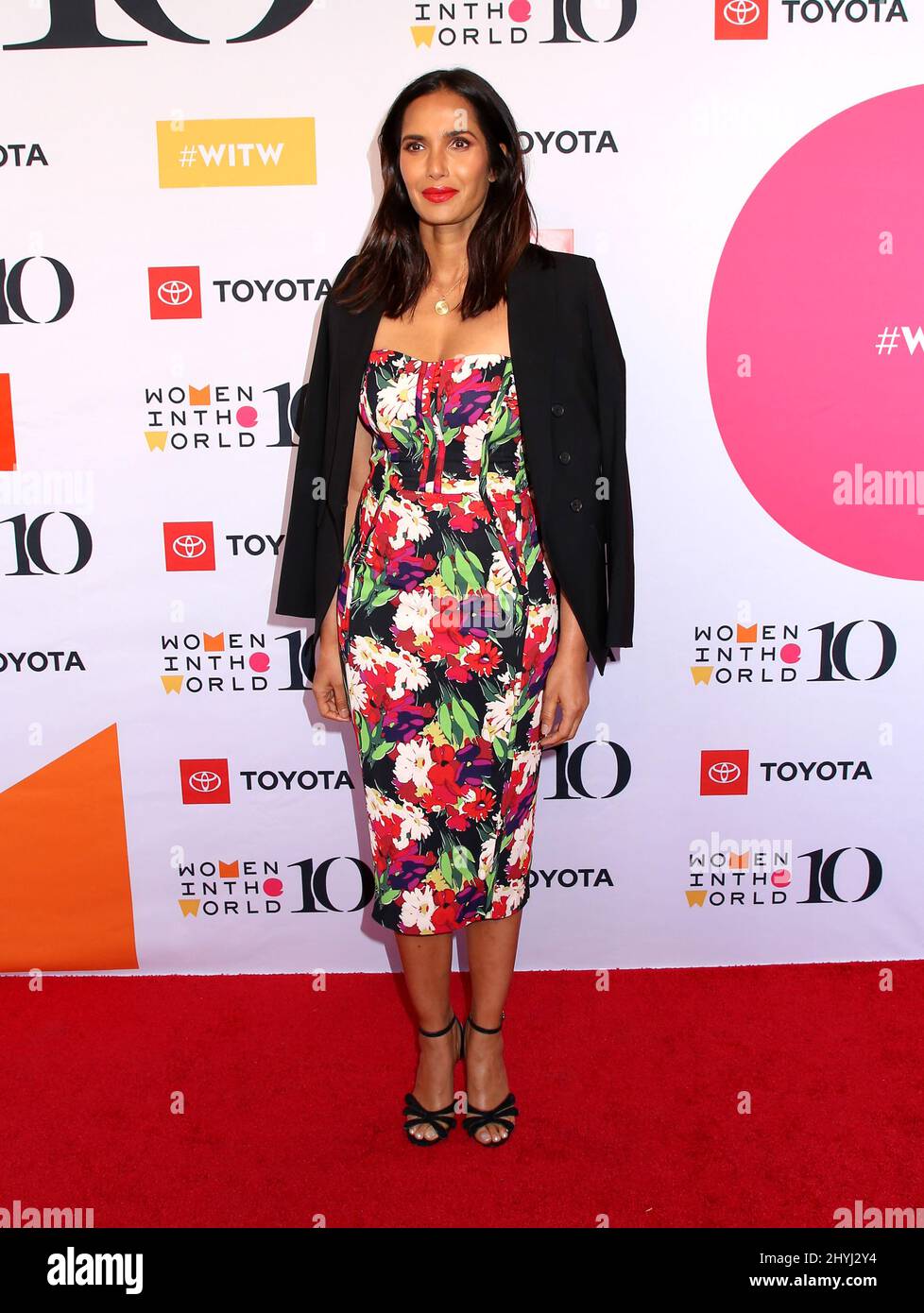 Padma Lakshmi nimmt an dem jährlichen Women in the World Summit 10. Teil, der am 10. April 2019 im David H. Koch Theatre im Lincoln Center in New York City, NY, stattfand Stockfoto