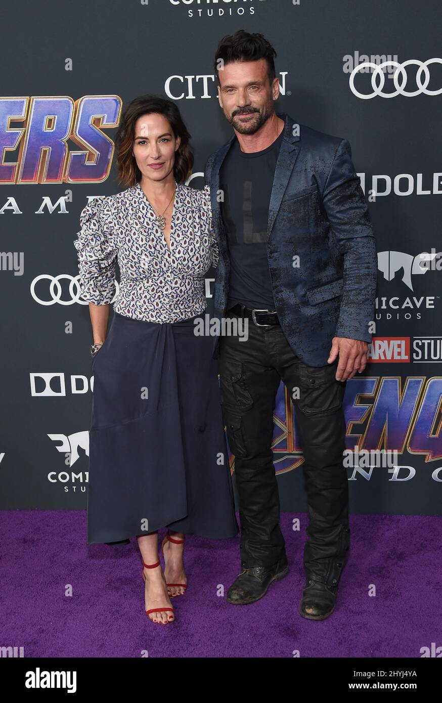 Frank Grillo und Wendy Moniz nahmen an der Weltpremiere von Avengers: Endgame Teil, die am 22. April 2019 im LA Convention Center in Los Angeles, Kalifornien, stattfand Stockfoto