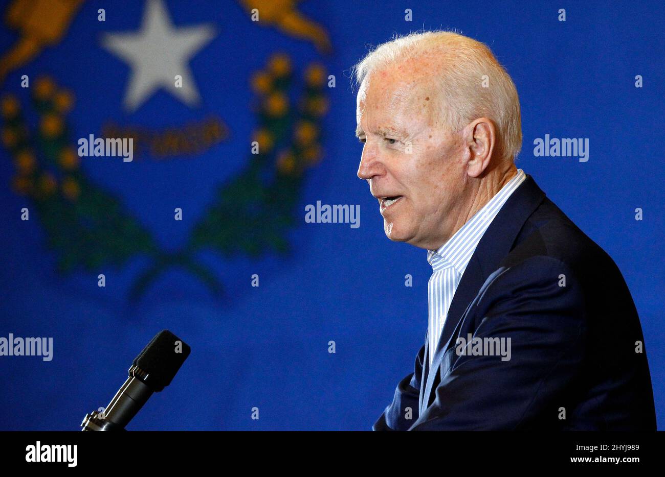 Joe Biden spricht bei der Joe Biden 2020 Presidential Campaign in Las Vegas bei der International Union of Painters and Allied Trades Local Stockfoto