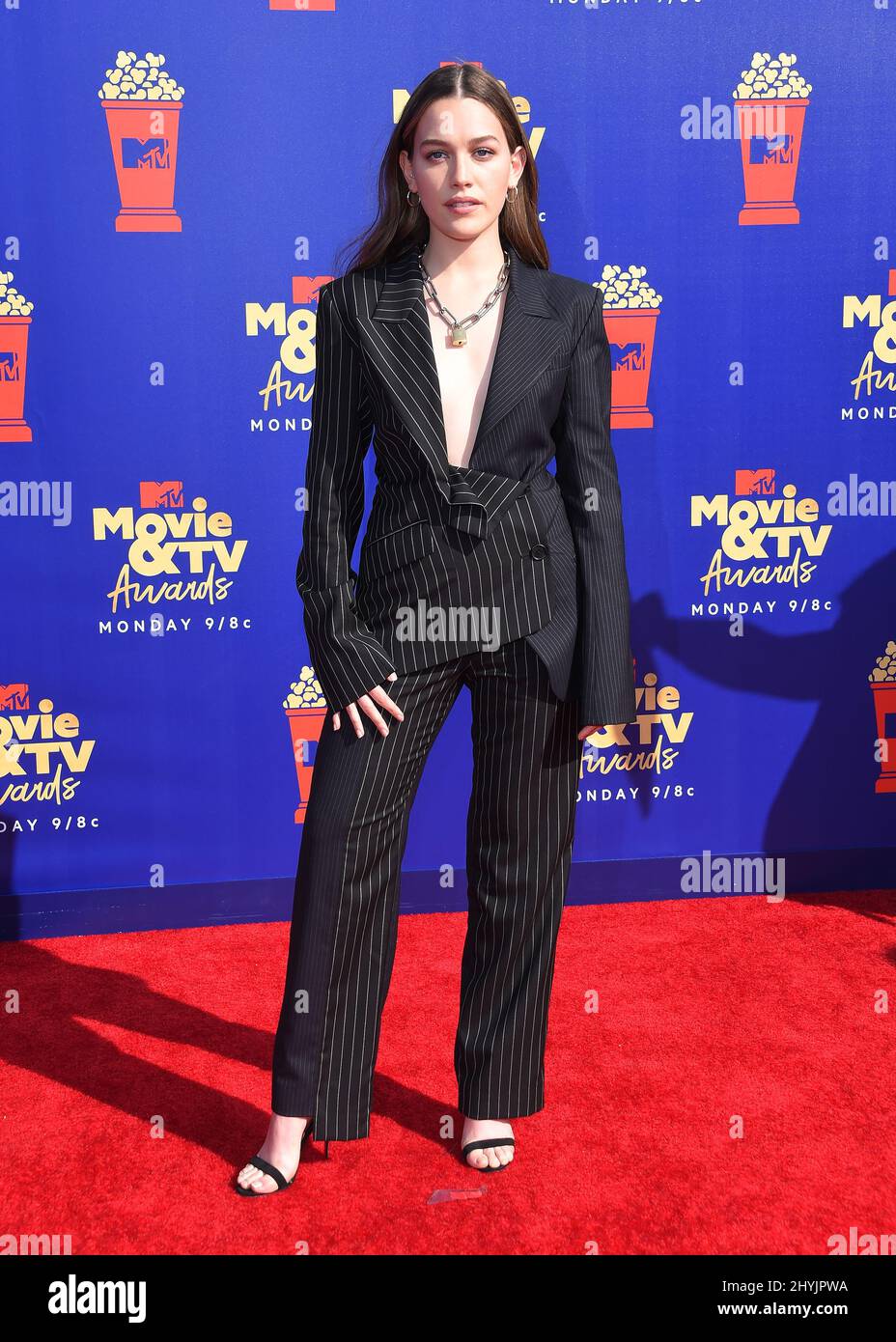 Victoria Pedretti bei der Ankunft bei den MTV Movie & TV Awards 2019 im Barker Hanger am 15. Juni 2019 in Santa Monica Stockfoto