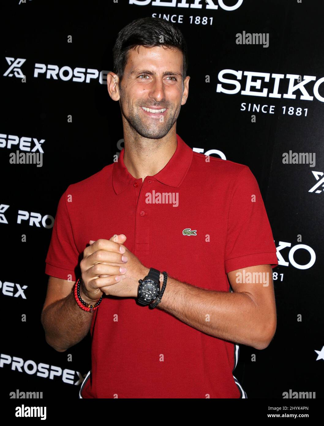 Novak Djokovic besucht Macy's Herald Square Stockfoto