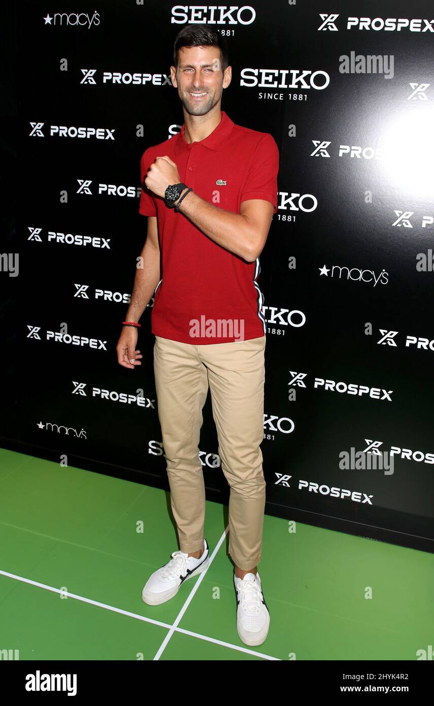 Novak Djokovic besucht Macy's Herald Square Stockfoto