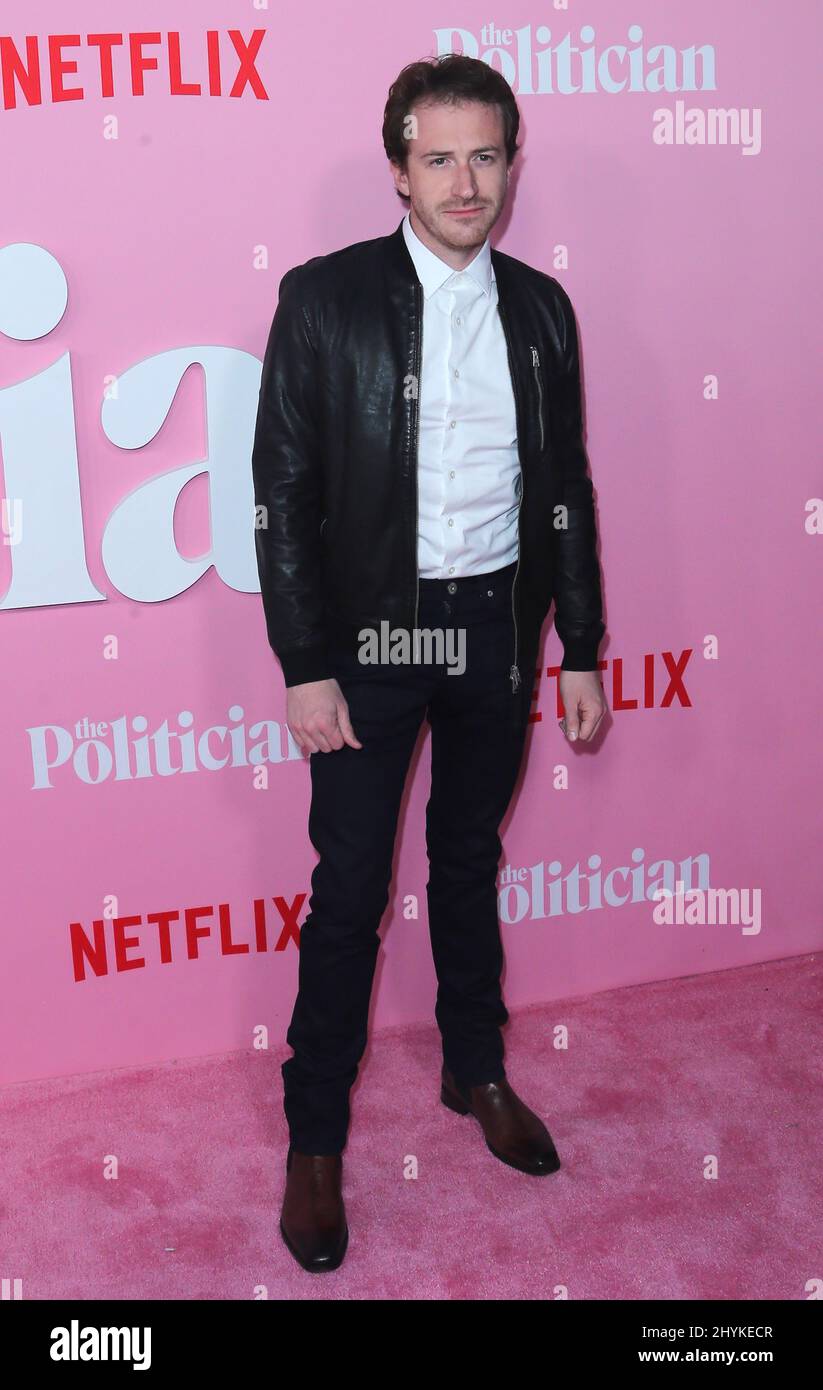 Joseph Mazzello bei der Premiere von Netflix „The Politician“ im DGA Theatre New York Stockfoto