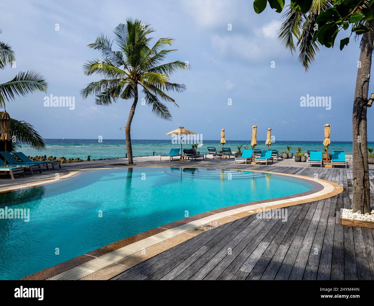 Kuredu Hotel Resort, Laviyani Atoll, Malediven, Indischer Ozean Stockfoto