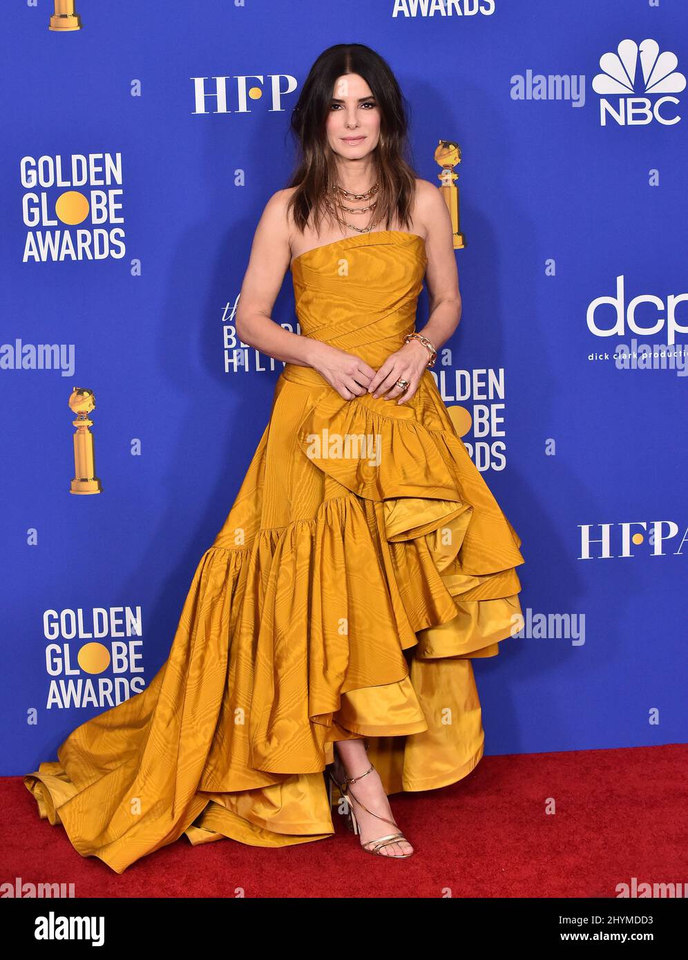 Sandra Bullock im Pressenzimmer bei den Golden Globe Awards 2020 im Beverly Hilton Hotel Stockfoto